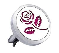 Acier Inoxydable Clip de Parfum pour Voiture, Fleur Élégante | Décoration Argentée pour Grille D’aération, Installation Facile, Intérieur Auto, Présent Anniversaire ou Saint-valentin