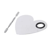 Acier Inoxydable Couleur Pôlette Coeur Forme Plaque Avec Couteau Spatule Sourcil Fard À Paupieres Poudre Coloration Melange Pôlette Maquillage Outil