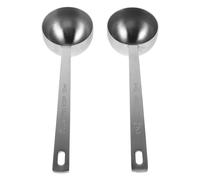 Acier Inoxydable Cuillère Doseuse à Café 30ml 2 Pièces | Mesurette Alimentaire Graduée, Usage Café et Farine, Argenté, Contrôle Précis, Accessoire Créatif