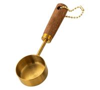 Acier Inoxydable Cuillère Doseuse à Manche Bois Mini Cuisine | Dosage Précis du Sucre Poudre Protéinée, Rangement Suspendu, Finition Polie, Usage Barista et Chef