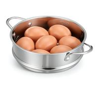 Acier Inoxydable Cuiseur Vapeur à Double Poignée pour Raviolis | Panier Alimentaire Argenté, Usage Empilable, Chauffe Rapide, Lavage Facile, pour Petits Pains et Service la Cuisine