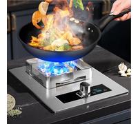 Acier Inoxydable Cuisinière - Gaziniere Gaz, Cuisinières à gaz table et encastrées, cuisinière à gaz à réglage la taille la flamme, cuisinière à gaz à minuterie 90 minutes, facile à nettoyer(LPG)