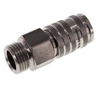 Acier inoxydable DN 7.8 Air Coupling Socket G 1/2 inch Male Double Shut-Off