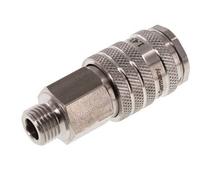 Acier inoxydable DN 7.8 Air Coupling Socket G 1/4 inch Male Double Shut-Off
