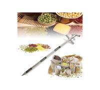 Acier inoxydable échantillonneur de poudre de fond et de grain, tube d'échantillonnage de poignée rotative de 1,5 m avec 3 fissures, sonde chimique granulaire (diamètre 38 mm) pour un échantillonnage