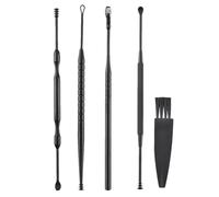 Acier Inoxydable Ensemble de Nettoyage des Oreilles | Double Embout Rotatif, Poignée Ergonomique Antidérapante, Surface Polie Arrondie, Réutilisable, Boîte et Brosse