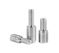 Acier inoxydable fileté boulons à deux têtes Boulon adaptateur réducteur fileté mâle-mâle en acier inoxydable 304, plusieurs tailles(M4x15-M6x15mm)