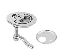 Acier Inoxydable Flush Hatch Latch pour Bateaux, Poignée Pivotante avec Serrure et Plaque arrière, Garniture de Plafond Résistant aux UV pour Navires Marins, Yachts, Argent 5,1 cm