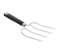 Acier Inoxydable Fourchette à Dinde, Quatre Dents Renforcées | Noir, Surface Lisse, Stabilité Verrouillée, Support Robuste pour Charges Lourdes, Ustensile de Barbecue