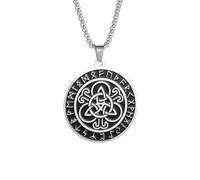 Acier Inoxydable Irish Celtic Trinity Knot Nordic Rune Circle Collier Men Femmes Lucky Amulet Bijoux