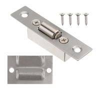 Acier Inoxydable Loquet Réglable Fermeture Sûre, pour Porte | Installation Facile, Ouverture Fluide, Finition Argentée, Plaque de Gâche Incluse, Usage Discret pour Placard et Meuble