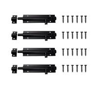 Acier Inoxydable Loquets de Porte de Sécurité Ltsbaed 4 Pièces Noir Loquet de Porte Coulissant avec 24 Pièces Vis épaissir Antivol Loquet Verrou Porte Targette pour Toilettes Salle Bain Porte Jardin