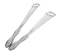 Acier Inoxydable Manuel à Billes 12,18 Pouces 2 Pièces Cuisine | Manche Long Ergonomique, pour Grands Bols, Mélange Rapide des Œufs et Poudre de Matcha
