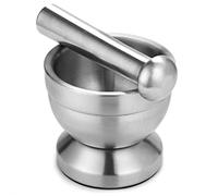 Acier Inoxydable Mortier et Pilon Set, Bol de Broyage Manuel à Mélanger Cuisine, pour Ail Epices Gingembre Herbe Médecine Poivre Sel.