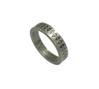 Acier inoxydable motif dent de scie bague unisexe bijoux minimalistes tendance avec tatouage Totem Design
