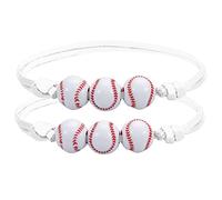 Acier Inoxydable Naturelle En Phrases Anneaux 2PCS Softball Bracelet Favors Jaune Softball Perles Bracelets D'amitié Bracelet Perlé Réglable Softball Cadeaux Pour Filles Pour Et (K, One Size)