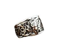 Acier Inoxydable Nine-Tailed Fox Hommes Anneaux Rock Hip-Hop Rétro Punk Vintage Bague À La Mode Viking Celtes Renard Animal Noeud Bijoux Cadeau