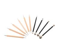 Acier Inoxydable Outils de Sculpture pour Argile Double Embout, et Bois | Manche Ergonomique, Pointes Métalliques Arrondies, Étui Pratique, pour Cours D'art et Modelage en Classe