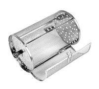 Acier Inoxydable Panier à Barbecue Rotatif 23cm pour Noix | Cuisson Uniforme et Rotation Régulière, Accessoire Argenté, Usage Restaurant et Four Électrique