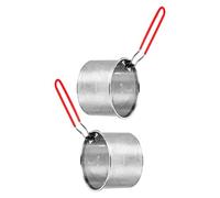Acier Inoxydable Panier à Frire 2 Pièces Poignée Amovible Rond | Maille Fine pour Égouttage Rapide, Nettoyage Facile, Adapté aux Frites, Filets de Poisson, Pâtes Cuisine Familiale