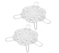 Acier Inoxydable Panier Vapeur 2 Pièces Extensible | Structure Pliable Renforcée, Base Stable Épaisse, Usage Multi-casseroles, Cuisson Vapeur Saine, Argenté