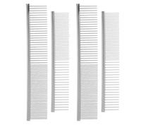Acier Inoxydable Peigne de Toilettage 4 Pièces | Dents Fines et Larges, Bouts Arrondis, Usage Bain et Séchage, Format 18,60x3,30x0,50cm
