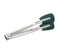 Acier Inoxydable Pince Cuisine Vert Embout Silicone | Poignée Lisse sans Bavure, Design Ergonomique, pour Restaurants et Petits Déjeuners, Accessoire Portable