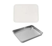 Acier Inoxydable Plaque de Cuisson Professionnelle pour Pâtisserie | Surface Lisse Résistante aux Rayures, Finition Brillante, Réutilisable pour Gâteaux, Légumes, Préparation des Repas et Dîner