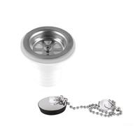 Acier inoxydable pour assemblage de vidange de camping-car, corps en ABS en | Kit complet avec tuyau de 2 m, pince, joint d'étanchéité pour étanchéité, convient pour les camping-cars et éviers de