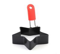 Acier inoxydable pour cuiseur à œufs pour anneau non conçu pour faciliter la mise en forme des œufs et outil de cuisson, poignée pliable pratique pour économiser de l'espace (forme d'étoile)