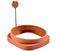 Acier inoxydable pour cuiseur à œufs sûr en acier inoxydable pour poignée | Moule rond en silicone, antiadhésif, résistant à la chaleur jusqu'à 230 °C, idéal pour les œufs pochés et les omelettes