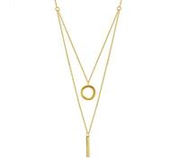 Acier Inoxydable pour Les Femmes, Collier pour Femmes à Double Couches en Couches couvertes Colliers pendentifs de Cylindre
