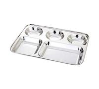 Acier inoxydable rectangulaire Thali, Acier cinq Compartiment rectangle plate, Thali, Mess Plateau, Assiette, plaque d'acier avec partition, assiettes en acier inoxydable, indien Vaisselle Thali