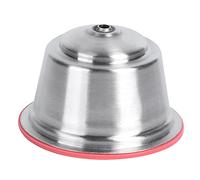 Acier Inoxydable Réutilisable, Capsule de café en Acier Rechargeable à Plusieurs Reprises avec Nestle Dolce Cup Fit pour Gusto MakerWhite (Rouge)