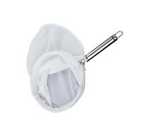 Acier Inoxydable Sachet Filtre à Thé Coton, 18cm avec Anneau | Café et Thé, Usage Maison ou Café, Cadre avec Poignée, Blanc, Filtre Propre