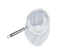 Acier Inoxydable Sachet Filtre à Thé et Coton 18cm avec Anneau | Passoire Réutilisable pour Café et Thé, Cadre avec Poignée, Blanc, Maison et Café, Préserve L'arôme