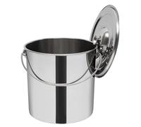 Acier Inoxydable Seau Marmite INOX avec Couvercle 20L Grande Capacité Seau en Acier Inoxydable avec Cuillère à Eau en Acier Inoxydable et Poignée Convient aux Familles et aux Restaurants