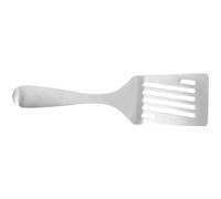 Acier Inoxydable Spatule Japonaise Courte, pour Steaks et Burgers | Surface Fendue, Bords Lisses, Finition Polie, Pratique pour Cuisson en Fonte et Service Facile