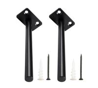 Acier Inoxydable Support D'étagère Noir 2 Pièces Caché | Vis Noires et Expansions Spiralées, Lot, pour Cloisons et Rayonnages, Décor Ferme