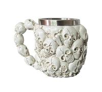 Acier Inoxydable Tête de Mort Mug,Tasse de Bière de Médiévale,3D Tasse de Café,pour Boisson,Café,Bière,Décor D'Halloween,Cadeau Tasse en résine, gobelet à boire, vaisselle de fête (A, One Size)
