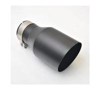 Acier Inoxydable Véhicule Réaménagement Universel Noir Silencieux Queue Gorge Voiture Tuyau D'échappement Accessoires Voiture Silencieux Tuyau(51MM IN- 89MM OUT)