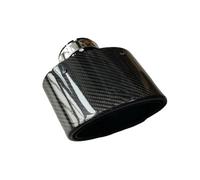 Acier Inoxydable Voiture Silencieux Queue 1 Embout D'échappement Universel Ovale En Fibre De Carbone Brillante Et Acier Inoxydable(ID 86MM-OD 105MM)