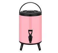 Acier inoxydabledistributeur de boissonavec robinet, 10-12Heureschaud et froidlsolation thermique distributeur d'eau, 6L/8L/10L/12LThé, café et soupe au lait, (Rose, 6L)