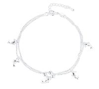 Acier Message Inoxydable Bijoux de Cheville Pour Femmes Argent Sterling Réglable Dauphins Cheville Bracelet Bijoux Cadeaux Pour Femmes Fille Plusieurs Message Bracelet Couleurs (Silver, One Size)