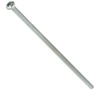 Acier Pan Head machine à vis, zingué, conforme à la American Society of Mechanical Engineers B18.6.3, # 2 Phillips Drive, # 6-32 Taille du filetage, 4-1/10,2 cm, Long, Entièrement filetée, importé (lot de 900)