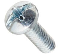 Acier Pan Head machine à vis, zingué, conforme à la American Society of Mechanical Engineers B18.6.3, # 3 Combinaison Philllips-slotted Drive, # 12-24, taille du filetage 3/20,3 cm, longueur, Entièrement filetée, importé (lot de 100)