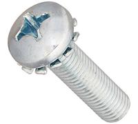 Acier Poêle Tête machine à vis avec External-tooth Rondelle de verrouillage, Zinc plaqué, conforme à la American Society of Mechanical Engineers B18.13, # 3 Phillips Drive, filetage 1/10,2 cm -28 Taille, 2,5 cm de long, Entièrement filetée, importé (lot de 25)