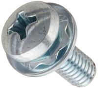 Acier Poêle Tête machine à vis avec fine conique à ressort Rondelle de verrouillage, Zinc plaqué, conforme à la American Society of Mechanical Engineers B18.13, # 2 Phillips Drive, # 10-32 Taille du filetage, 5/20,3 cm, Long, Entièrement filetée, importé (lot de 50)