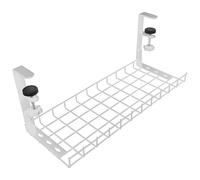 Acier Range-câbles Support Réglable Blanc, sous Bureau pour Bureau