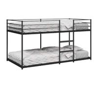 Acier robuste gain de place deux lits superposés 107x203 cm noir | Lit superposé sans matelas noir 107x203 cm acier cadre solide enfant invités sécurité